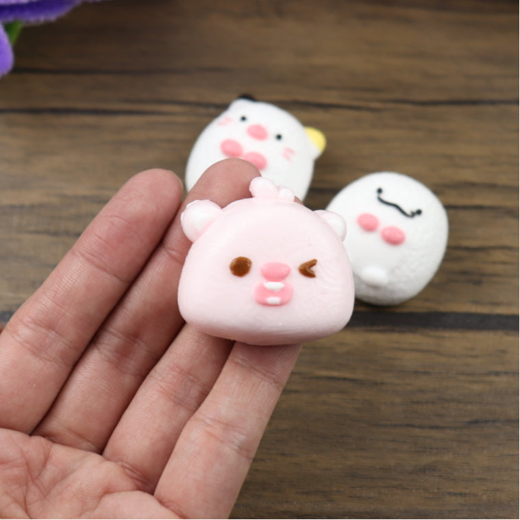 Letssquishy Taba スクイーズ：4つの漫画の頭 - 手作りシリコンスクイーズフィジェットトイ