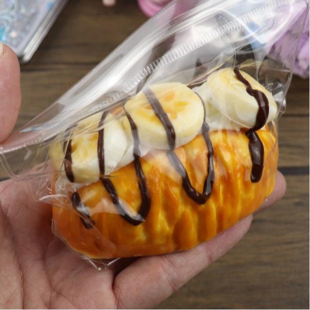 Letssquishy Taba Squishy：バナナパフブレッド – 手作りシリコンスクイーズフィジェットトイ
