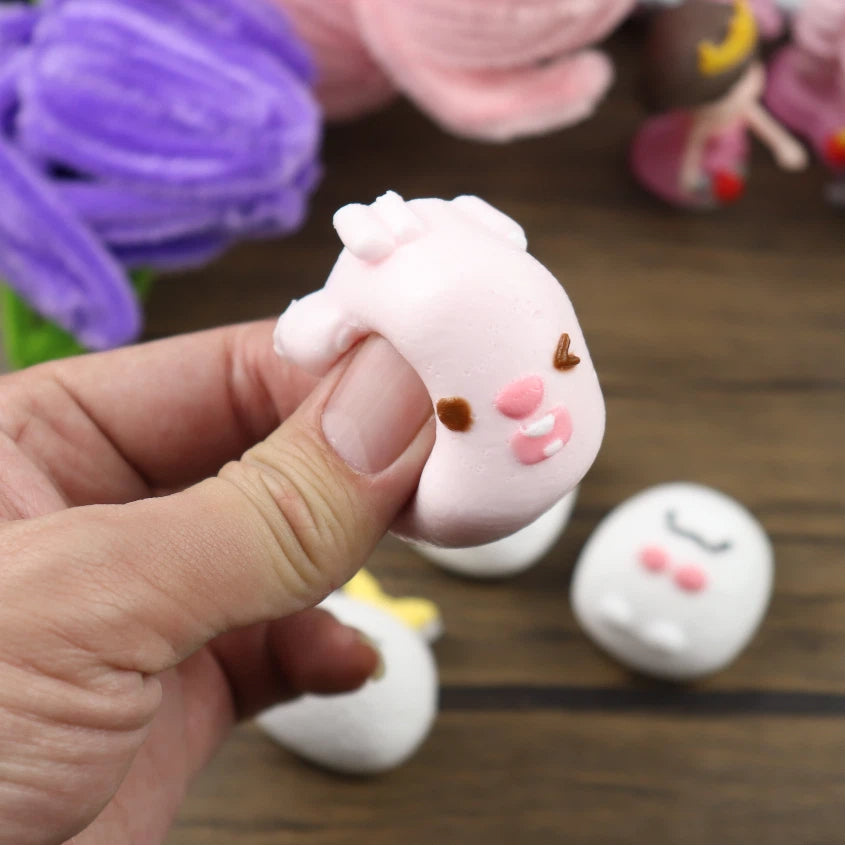 Letssquishy Taba スクイーズ：4つの漫画の頭 - 手作りシリコンスクイーズフィジェットトイ