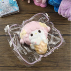 Letssquishy My Melody Ice Cream Cone Taba Squishy — Kawaii Anime Character Silicone Toy — Soft Marshmallow Texture Handmade Stress Relief Fidget
