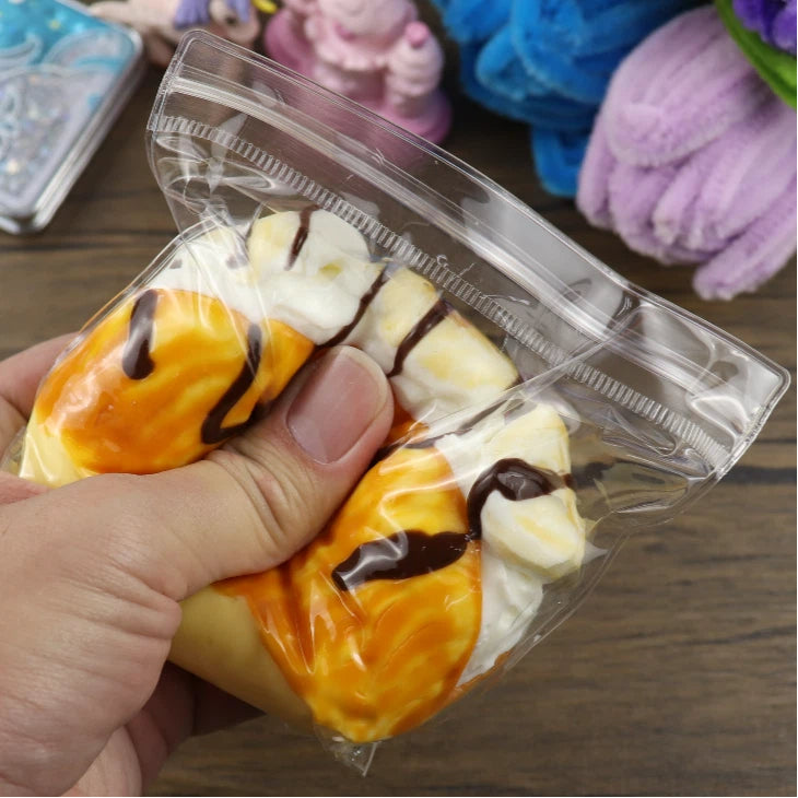 Letssquishy Taba Squishy：バナナパフブレッド – 手作りシリコンスクイーズフィジェットトイ