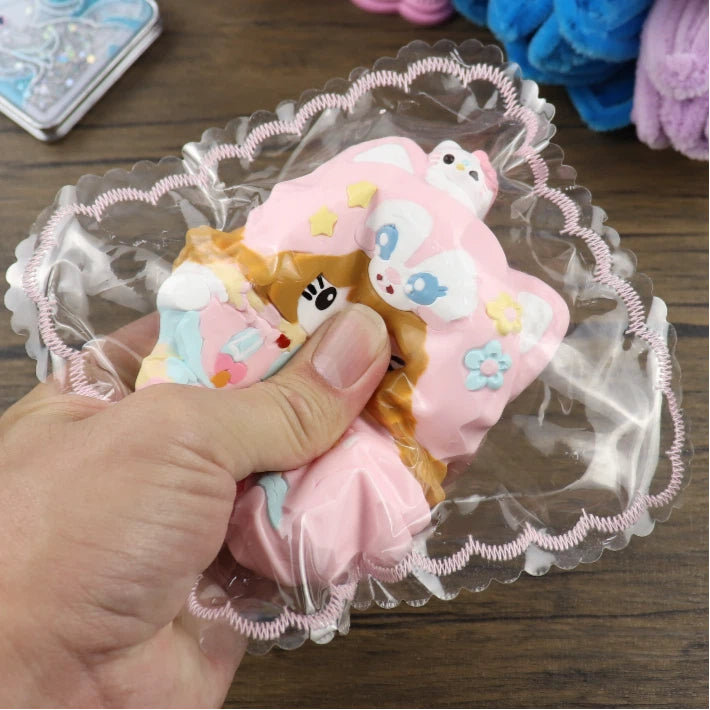 Letssquishy Taba スクイーズ：キツネの頭を覆える小さなピンクの猫 – 手作りシリコンスクイーズフィジェットトイ