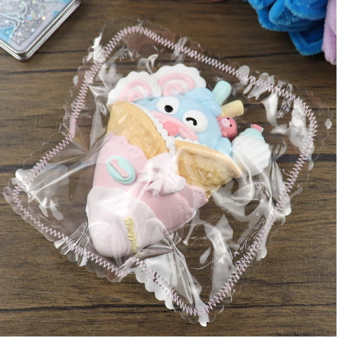 Letssquishy Taba Squishy: Lovely fish ice cream crepes – Handmade Silicone Squishy Fidget Toy