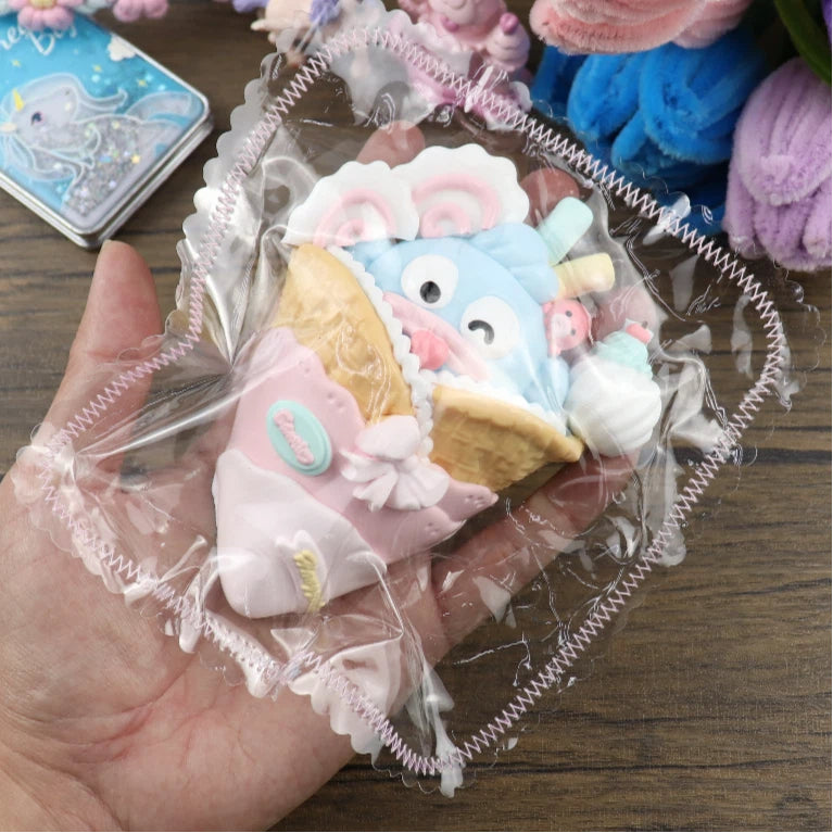 Letssquishy Taba Squishy：可愛い魚のアイスクリームクレープ – 手作りシリコンスクイーズフィジェットトイ