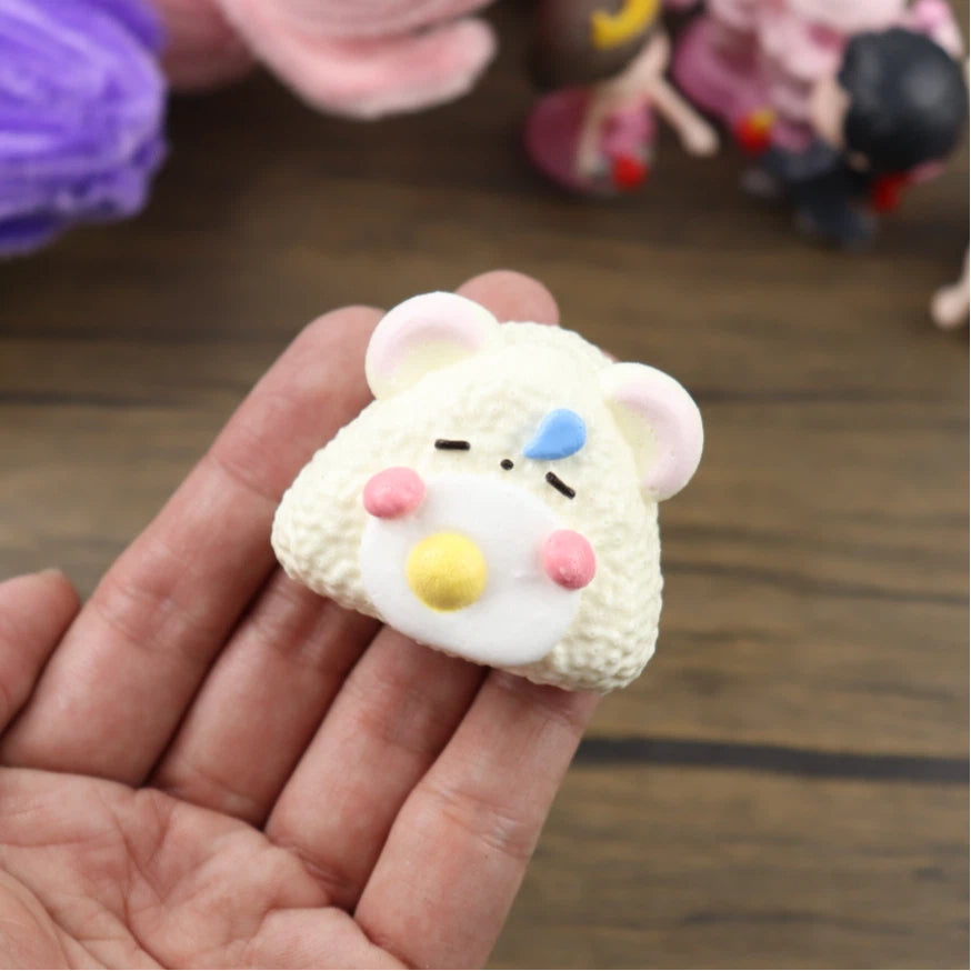 Letssquishy Taba Squishy：米ネズミが卵を食べる - 手作りシリコンデザートフィジェットトイ