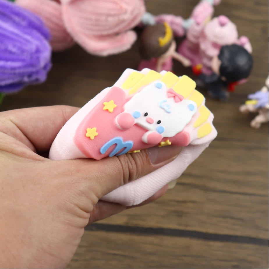 Letssquishy Taba スクイーズ：キティピンクバッグフライドポテト - 手作りシリコンスクイーズフィジェットトイ