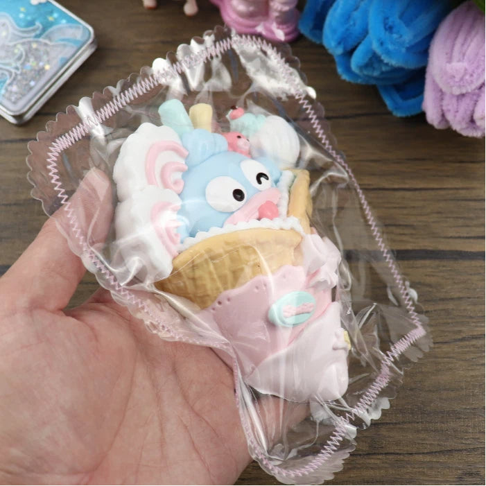 Letssquishy Taba Squishy: Lovely fish ice cream crepes – Handmade Silicone Squishy Fidget Toy
