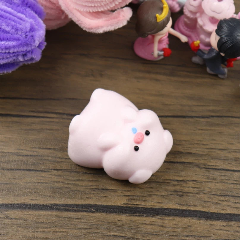 Letssquishy Tabaスクイーズ：ピンクの鼻水パウダーピッグ - 手作りシリコンデザートフィジェットトイ