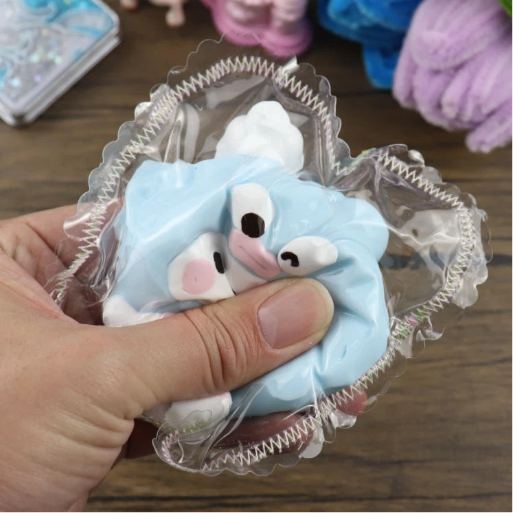 Letssquishy Taba Squishy: Fish Headset Chef White Bear – Handmade Silicone Squishy Fidget Toy