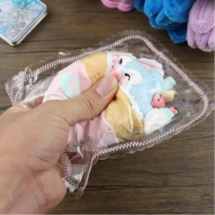 Letssquishy Taba Squishy：可愛い魚のアイスクリームクレープ – 手作りシリコンスクイーズフィジェットトイ