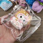 Letssquishy Hello Kitty Brown Bear Suit Taba Squishy — Kawaii Anime Character Silicone Toy — Soft Butter Texture Handmade Stress Relief Fidget