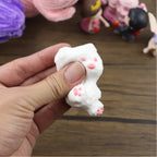 Letssquishy Taba スクイーズ：ピンクの目をした白い犬 - 手作りシリコンスクイーズフィジェットトイ