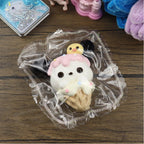 Letssquishy Panda-Style Ice Cream Cone Taba Squishy — Kawaii Animal Character Silicone Toy — Soft Marshmallow Texture Handmade Stress Relief Fidget