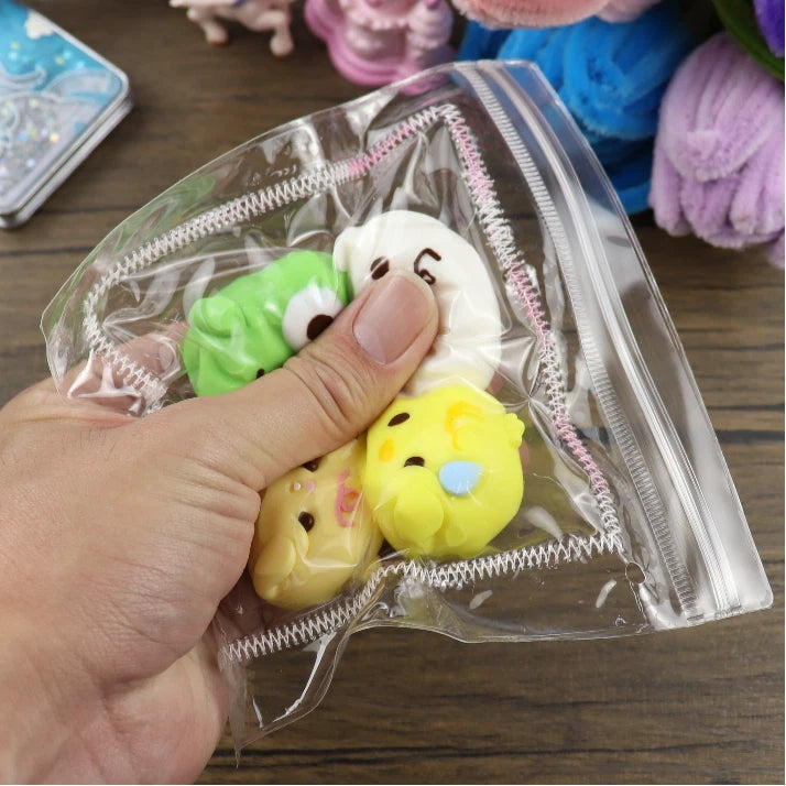Letssquishy Taba スクイーズ：クマ、ニワトリ、イヌ、カエル、かわいい頭 - 手作りシリコンスクイーズフィジェットトイ