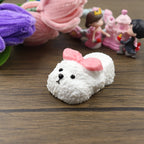 Letssquishy Taba Squishy: Little Bear White Slippers – Handmade Silicone Squishy Fidget Toy
