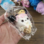 Letssquishy Panda-Style Ice Cream Cone Taba Squishy — Kawaii Animal Character Silicone Toy — Soft Marshmallow Texture Handmade Stress Relief Fidget