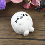 Letssquishy Taba Squishy: White Swimming Seal – Handmade Silicone Squishy Fidget Toy