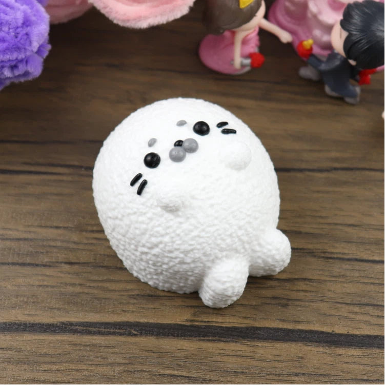 Letssquishy Taba スクイーズ：ホワイトスイミングアザラシ - 手作りシリコンスクイーズフィジェットトイ