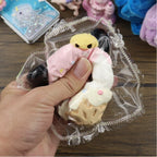 Letssquishy Panda-Style Ice Cream Cone Taba Squishy — Kawaii Animal Character Silicone Toy — Soft Marshmallow Texture Handmade Stress Relief Fidget