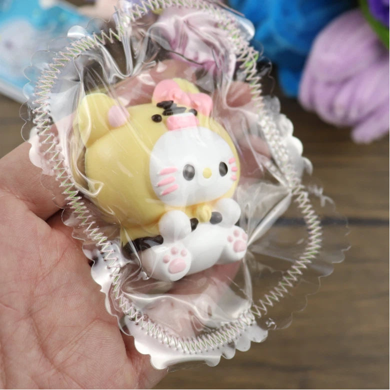 Letssquishy Hello Kitty Tiger Suit Taba Squishy — Kawaii Anime Character Silicone Toy — Soft Butter Texture Handmade Stress Relief Fidget