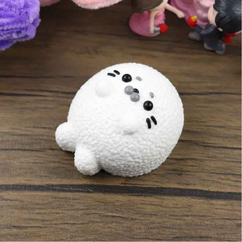 Letssquishy Taba スクイーズ：ホワイトスイミングアザラシ - 手作りシリコンスクイーズフィジェットトイ