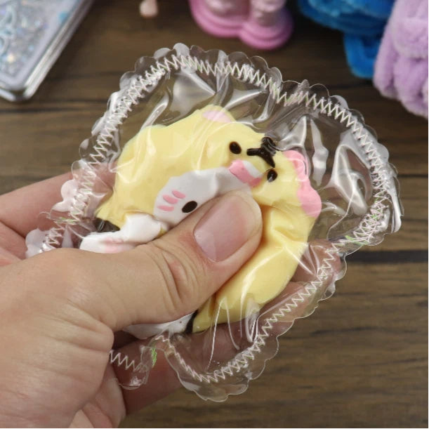 Letssquishy Hello Kitty Tiger Suit Taba Squishy — Kawaii Anime Character Silicone Toy — Soft Butter Texture Handmade Stress Relief Fidget