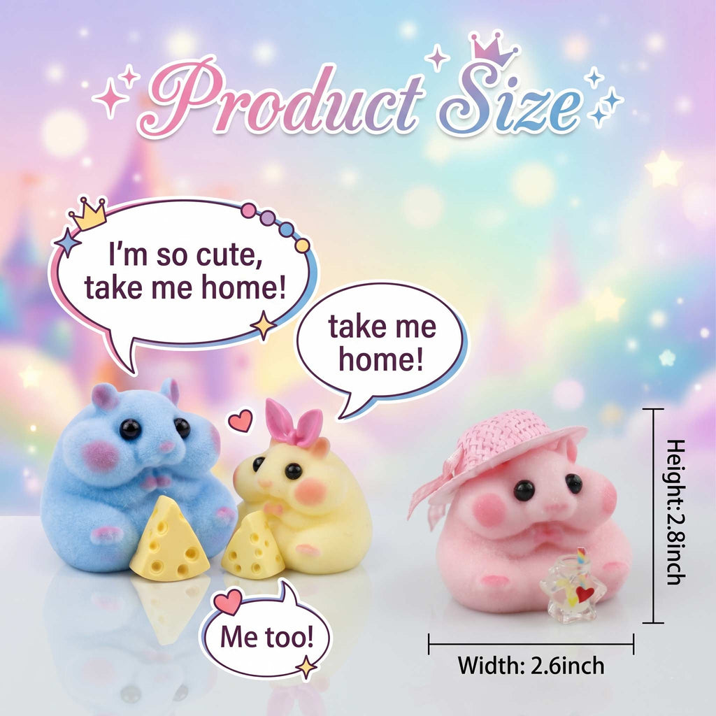 Letssquishy Chubby Hamster Mochi Taba Squishy — Colorful "Cheeky" Animal Series — Handmade Soft Marshmallow Texture Stress Relief Toy
