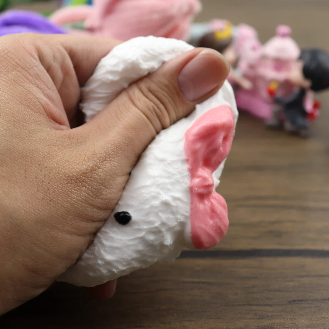 Letssquishy Taba Squishy: 小さなクマの白いスリッパ – 手作りシリコンスクイーズフィジェットトイ