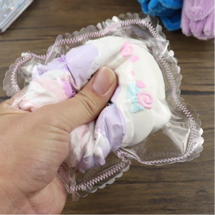 Letssquishy Taba Squishy：紫色の髪の白い毛の子猫 - 手作りシリコンスクイーズフィジェットトイ