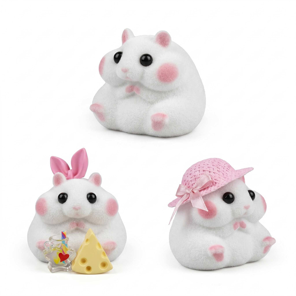 Letssquishy Chubby Hamster Mochi Taba Squishy — Colorful "Cheeky" Animal Series — Handmade Soft Marshmallow Texture Stress Relief Toy