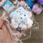 Letssquishy Baby Blue Bear-Bunny Girl Taba Squishy — Kawaii Handmade Silicone Toy — Soft "Cloud Cream" Texture Sensory Fidget for Stress Relief