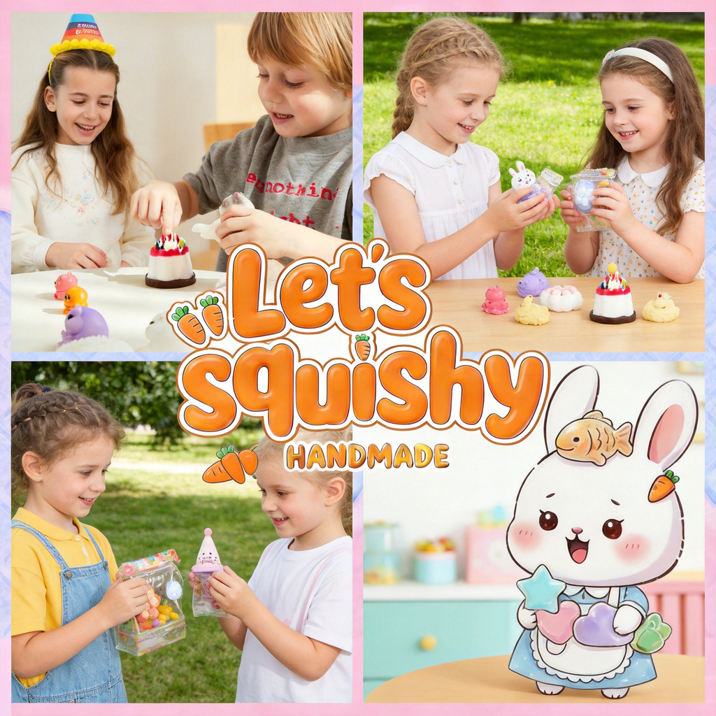 Letssquishy Chubby Hamster Mochi Taba Squishy — Colorful "Cheeky" Animal Series — Handmade Soft Marshmallow Texture Stress Relief Toy