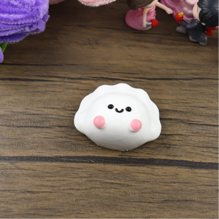 Letssquishy Taba Squishy：ミニかわいい白いお団子 - 手作りシリコンスクイーズフィジェットトイ