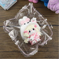 Letssquishy Taba Squishy：白いウサギの頭をかぶった子猫 - 手作りシリコンスクイーズフィジェットトイ