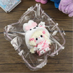 Letssquishy Sweet Pink Rabbit Girl Taba Squishy — Kawaii Bunny Doll Handmade Silicone Toy — Ultra Soft Marshmallow Texture Sensory Stress Reliever