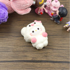 Letssquishy Taba Squishy: Kitty Cat with Pink Fist Pig & Head Cover – Handmade Silicone Squishy Fidget Toy
