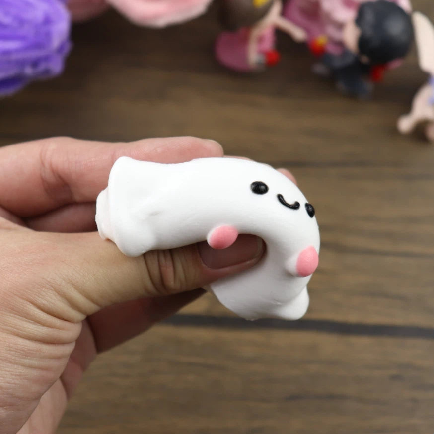 Letssquishy Taba Squishy：ミニかわいい白いお団子 - 手作りシリコンスクイーズフィジェットトイ