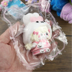 Letssquishy Sweet Pink Rabbit Girl Taba Squishy — Kawaii Bunny Doll Handmade Silicone Toy — Ultra Soft Marshmallow Texture Sensory Stress Reliever