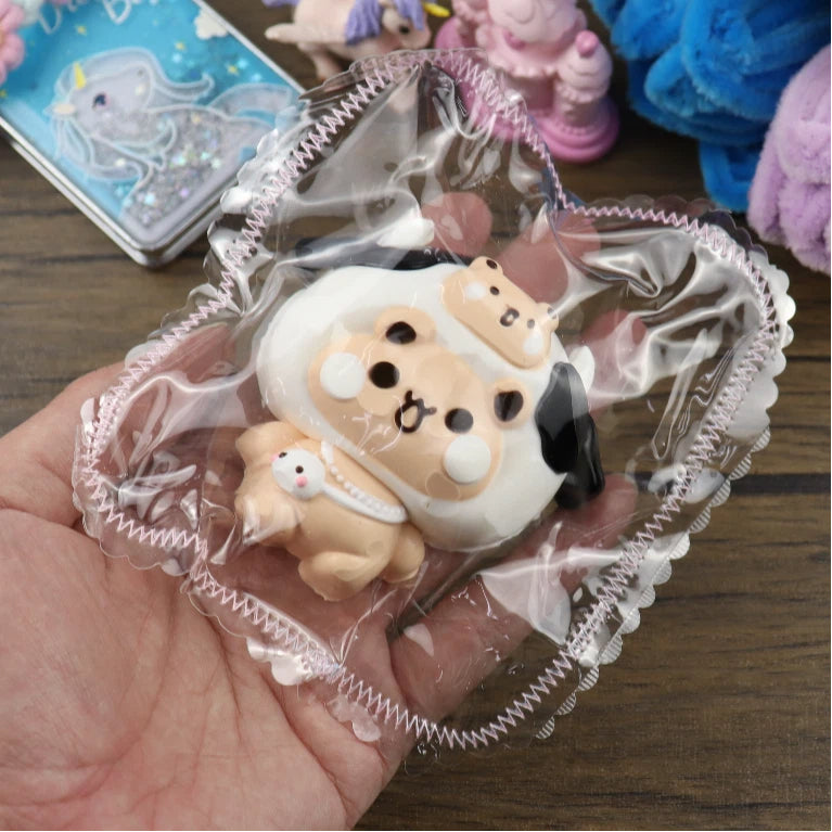 Letssquishy Taba スクイーズ：牛の頭のマスクをつけたクマ – 手作りシリコンスクイーズフィジェットトイ