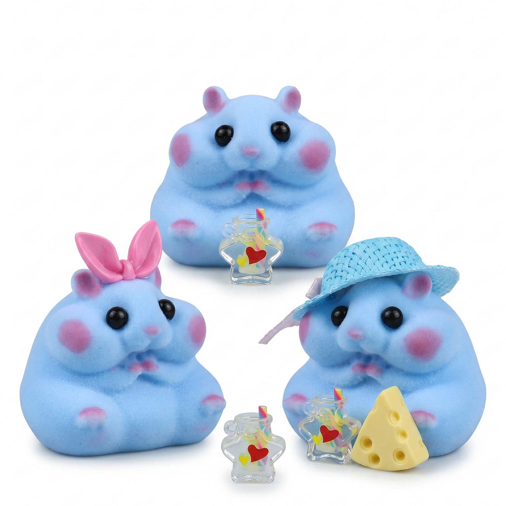 Letssquishy Chubby Hamster Mochi Taba Squishy — Colorful "Cheeky" Animal Series — Handmade Soft Marshmallow Texture Stress Relief Toy