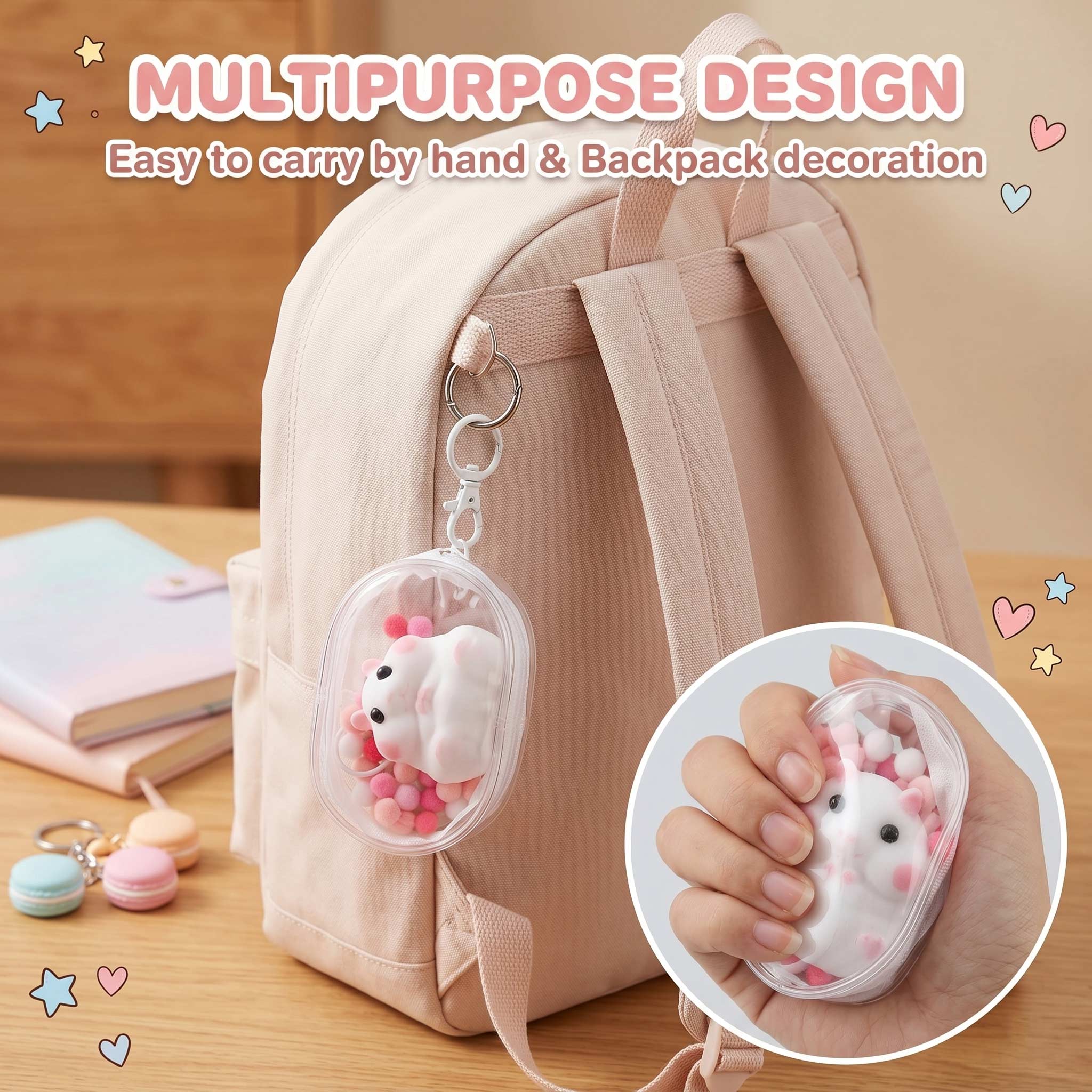 Letssquishy Chubby Hamster Mochi Taba Squishy — Colorful "Cheeky" Animal Series — Handmade Soft Marshmallow Texture Stress Relief Toy
