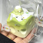 Letssquishy Taba Squishy: Little octopus green cheesecake – Handmade Silicone Dessert Fidget Toy
