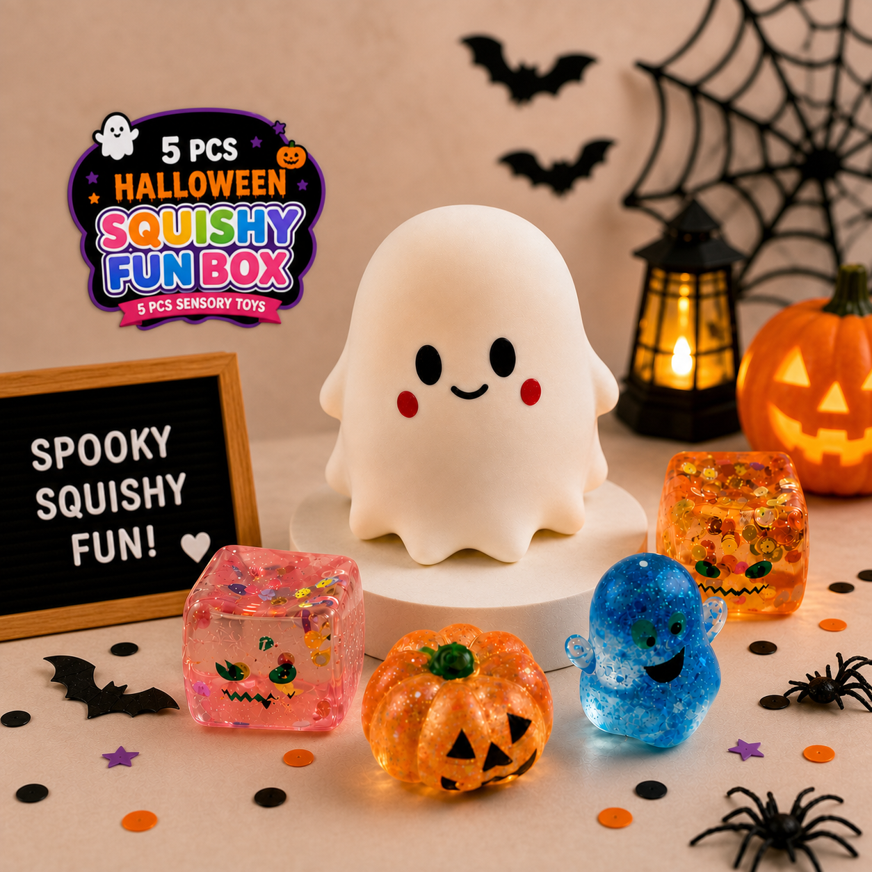 5 PCS Halloween Squishy Fun Box Sensory Toys