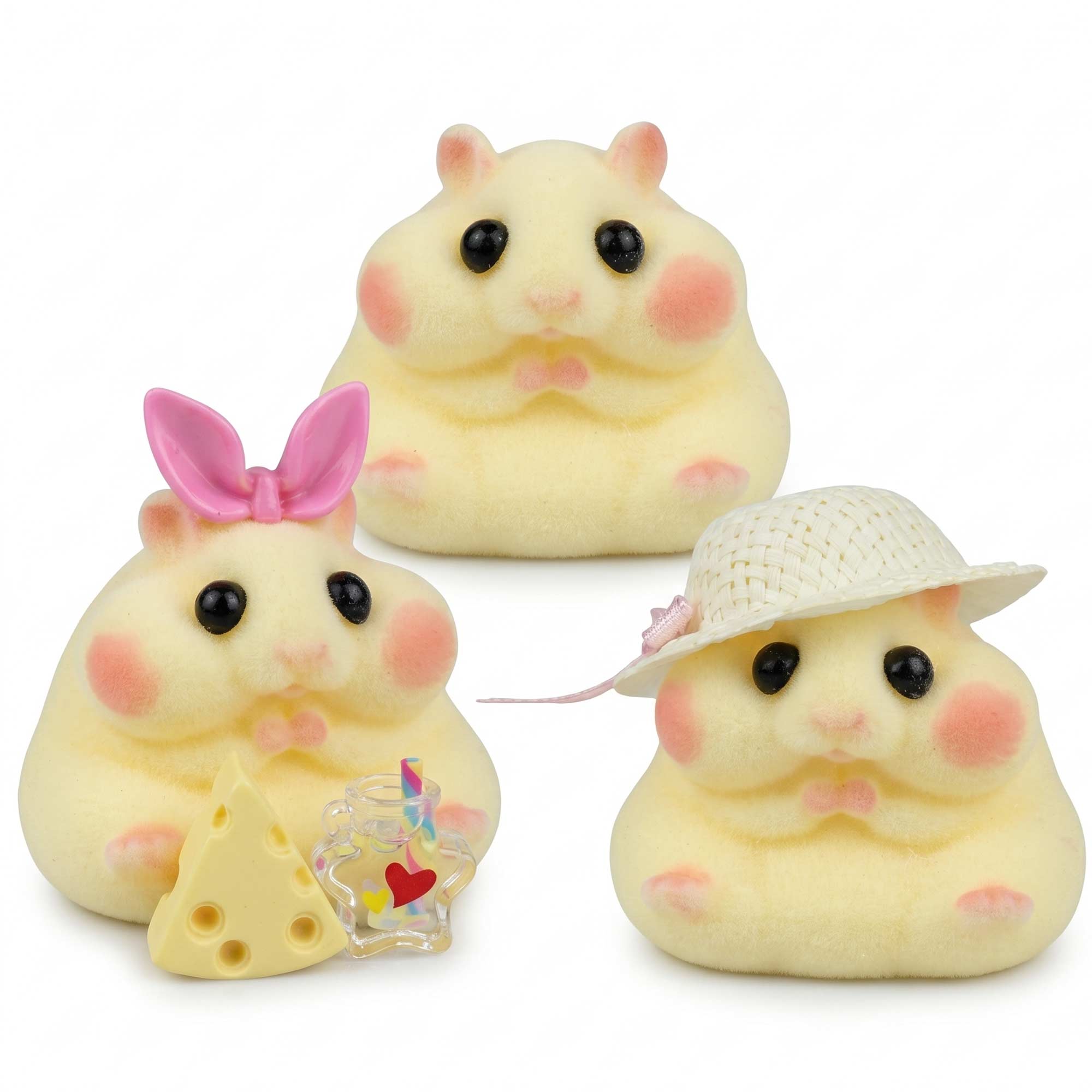 Letssquishy Chubby Hamster Mochi Taba Squishy — Colorful "Cheeky" Animal Series — Handmade Soft Marshmallow Texture Stress Relief Toy