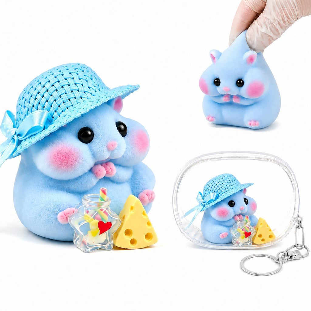 Letssquishy Chubby Hamster Mochi Taba Squishy — Colorful "Cheeky" Animal Series — Handmade Soft Marshmallow Texture Stress Relief Toy