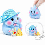 Letssquishy Chubby Hamster Mochi Taba Squishy — Colorful "Cheeky" Animal Series — Handmade Soft Marshmallow Texture Stress Relief Toy