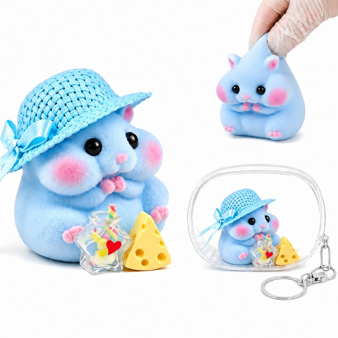 Letssquishy Chubby Hamster Mochi Taba Squishy — Colorful "Cheeky" Animal Series — Handmade Soft Marshmallow Texture Stress Relief Toy