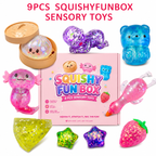 LETSSQUISHY 9 PCS Squishy Fun Box Sensory Toys