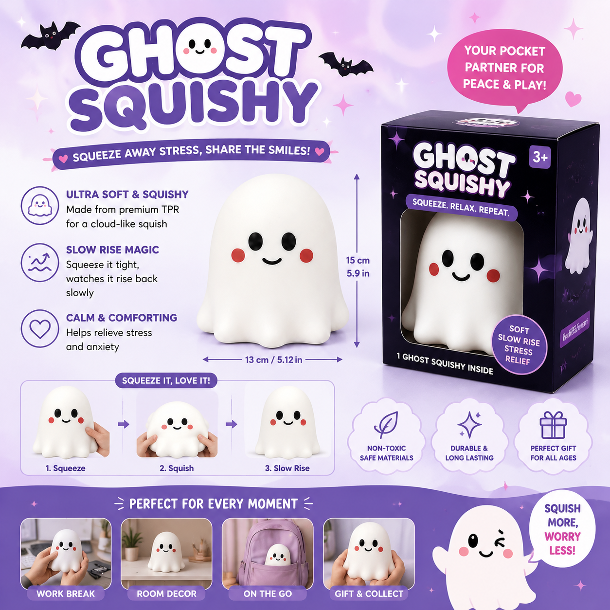 5 PCS Halloween Squishy Fun Box Sensory Toys