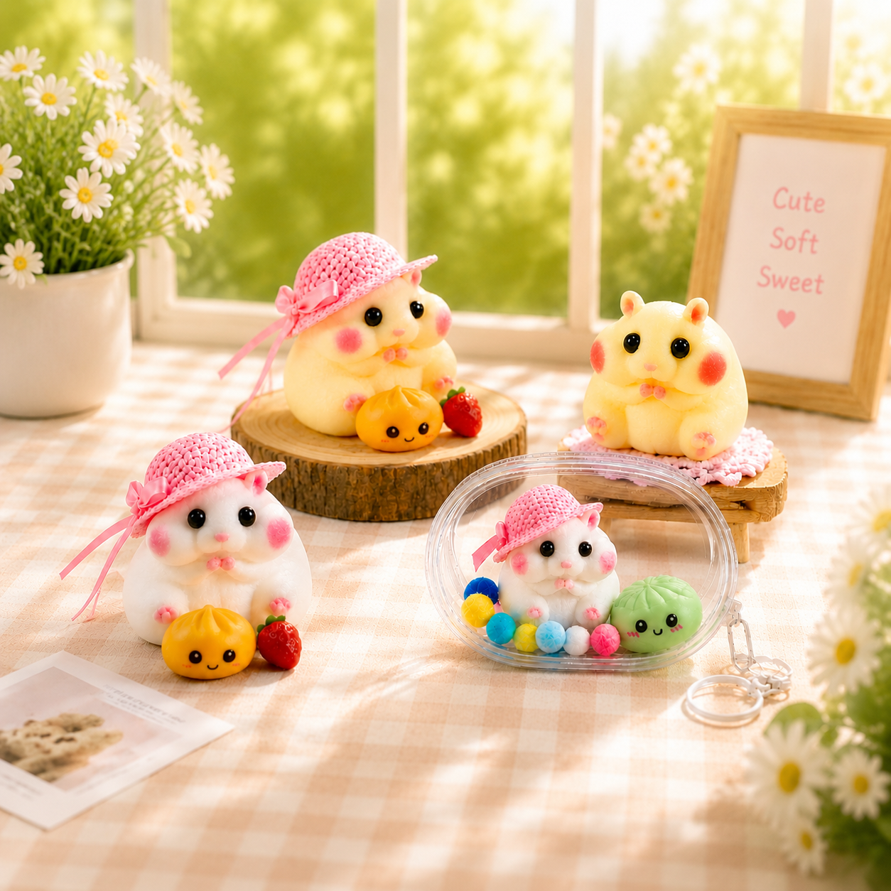 Letssquishy Handmade Taba Hamster & Dumpling Squishy Toy